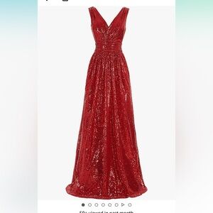 Red Long Sequin Dress